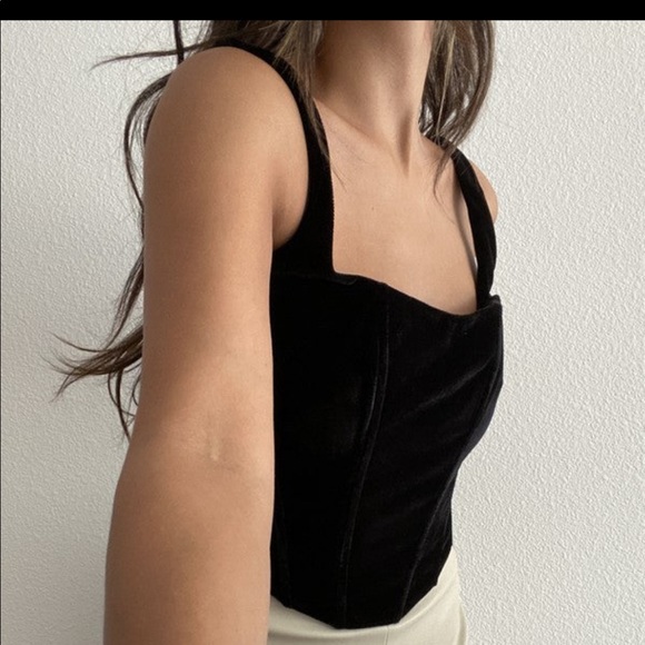 Black Velvet Corset Top - Picture 3 of 4